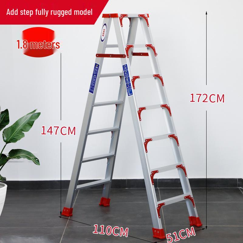 Утолщенная алюминиевая телескопическая А-образная лестница Wangjin: Многофункциональный, Портативный, Бытовое и Инженерное Использование в Помещении