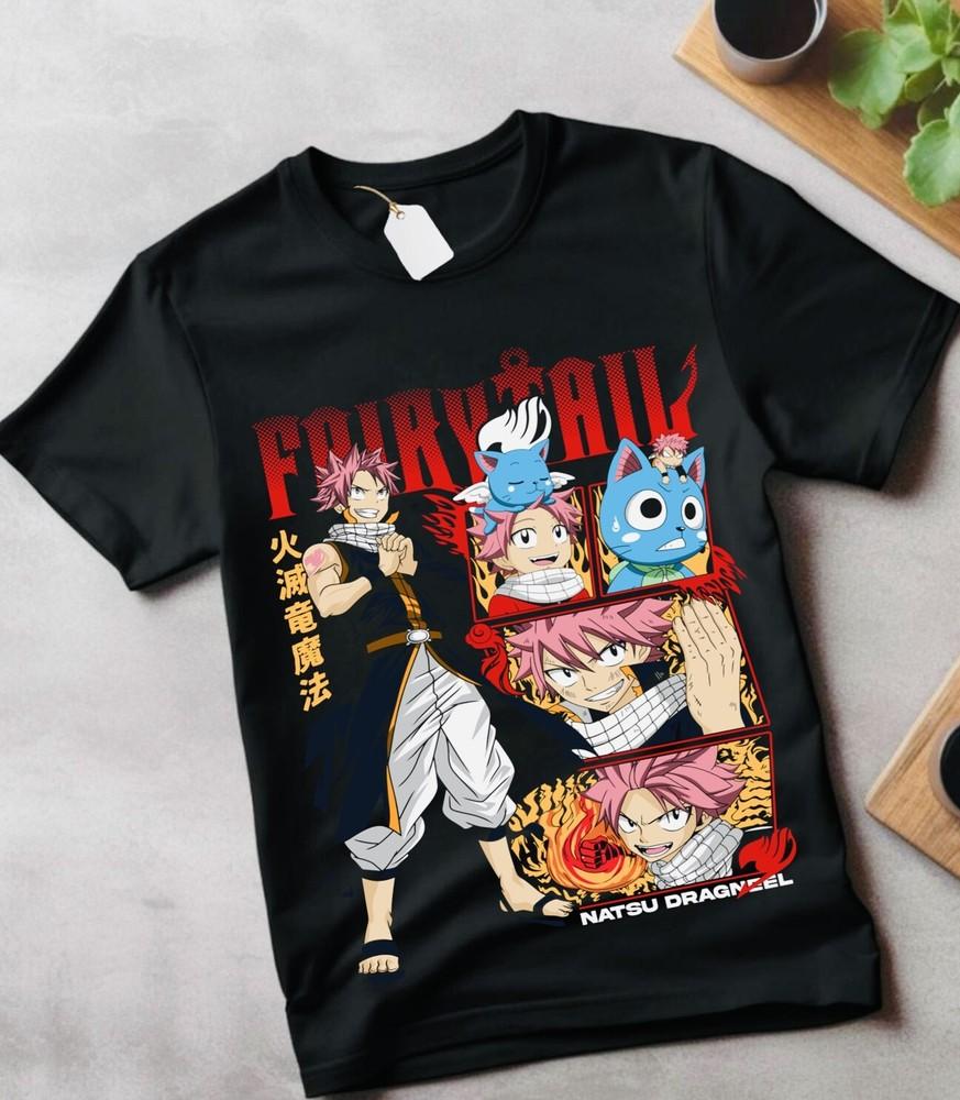 

Fairy Tail T-shirt Gray Fullbuster Natsu Dragneel Girl Anime Gift Shirt gift 4XL