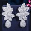925 Silver Needle Atmospheric Ladder Square Cubic Zirconia Tricolor Electroplating Earrings for Women Tropical Pineapple Earring
