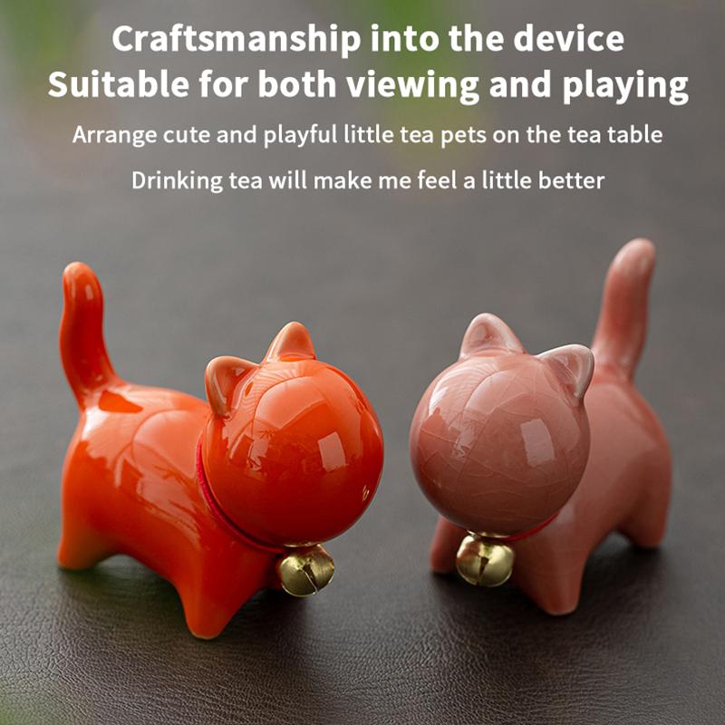 Kreative Keramik Niedliche Kätzchen Ornament Tier Mikro-Landschaft Tee-Haustier Zimmer Desktop Ornamente Teezubehör Tee-Spiel