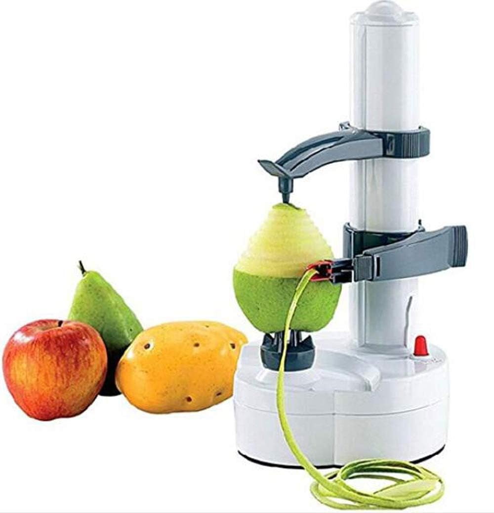 Electric Peeler Automatic Rotating Potato Apple Fruit Vegetable Peeling Machine Stainless Steel Kitchen Peeler Tool белый
