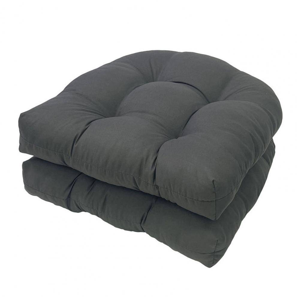 2 Pcs 45cm Chair Cushions Waterproof U-Shaped Overstuffed Seat Cushions Cotton Filling Patio Pillow For Outdoor Rattan Chair