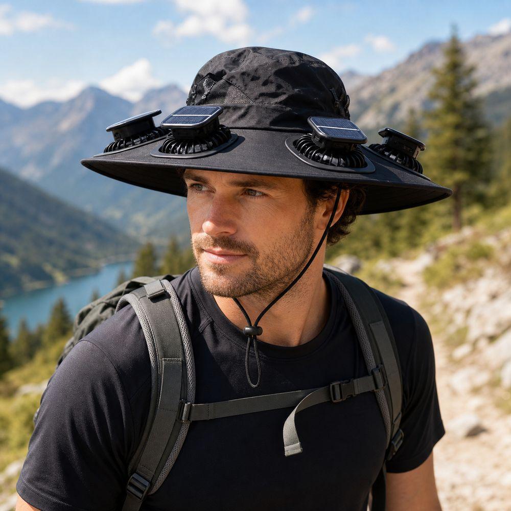 Breathable Solar Fan Hat 6 Fans Solar Cooling Hat New Fan Visor Cap Camping Fishing