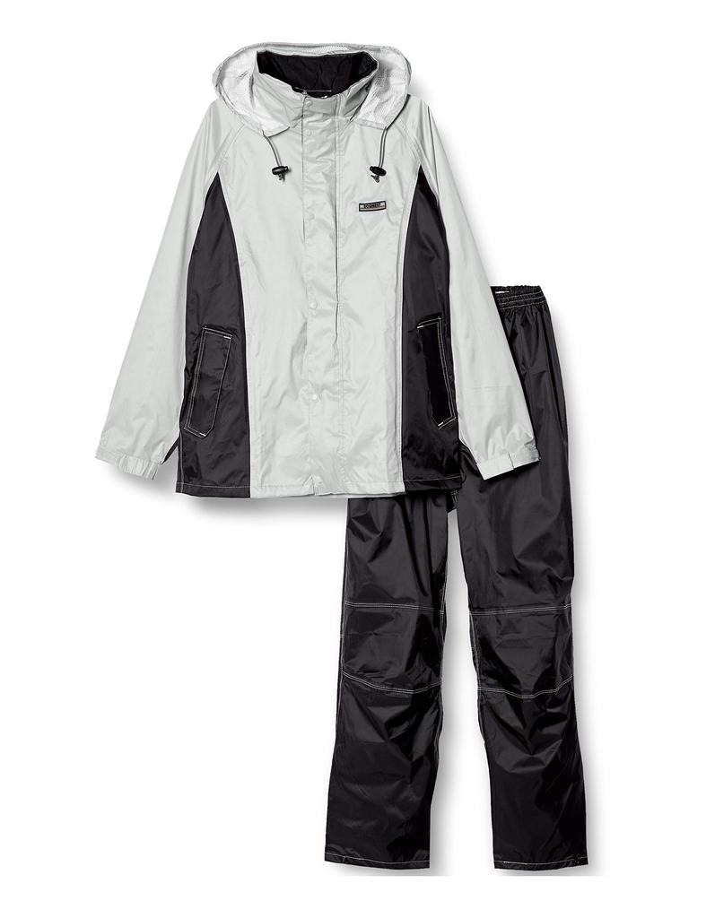 Rain Top and Bottom Fully Mesh 3D Breeze L [Document] Suit, Set, Breathable, Waterproof, Lining, Rain, Men's, Gray,