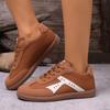 Women's Shoes, Large-sized German Training Shoes, Round-toed Casual Shoes, Lace-up, Low-clasp, Flat Board Shoes