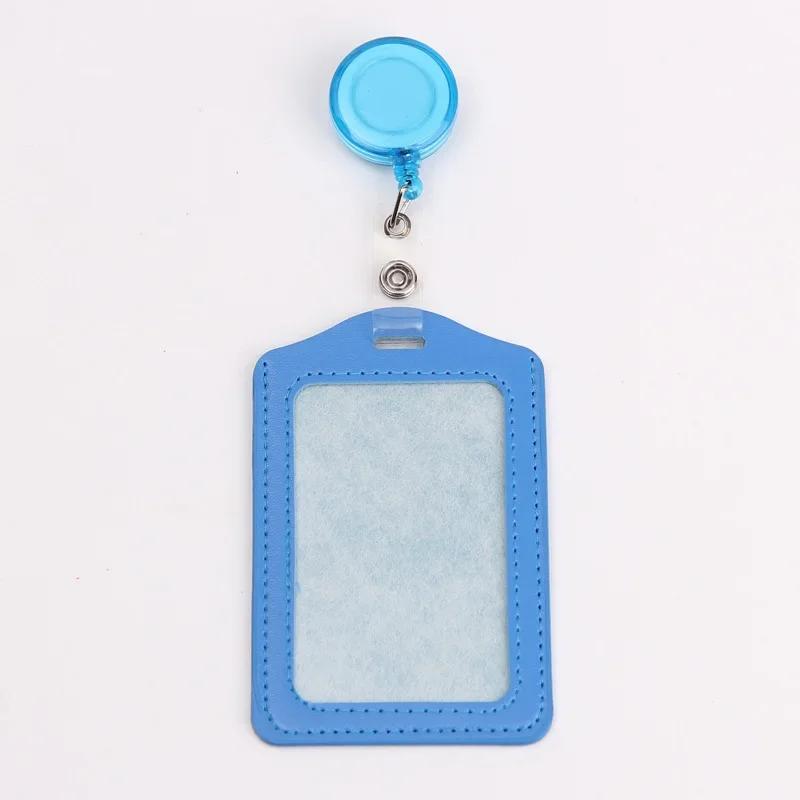Women Man Bank Credit ID Card Holders Bus Identity Badge Protector Cover Bus Card Covers with Retractable Reel Office Supply
