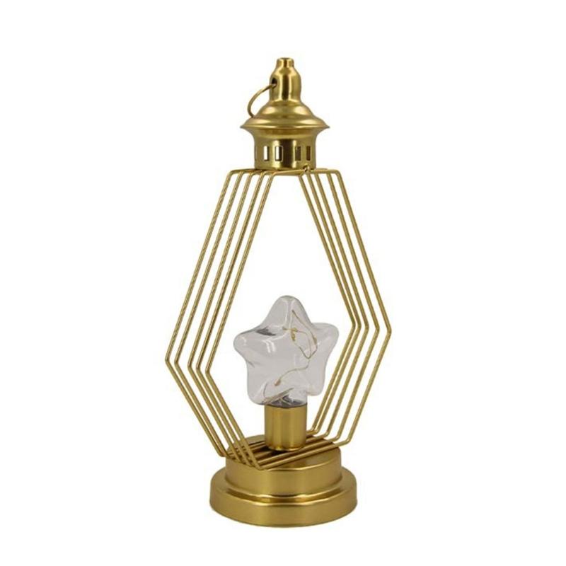 

Hanging Lanterns with Metal Striped Designs LED Light Star Night Lamp for Home Decoration and Festivals Party Ornament