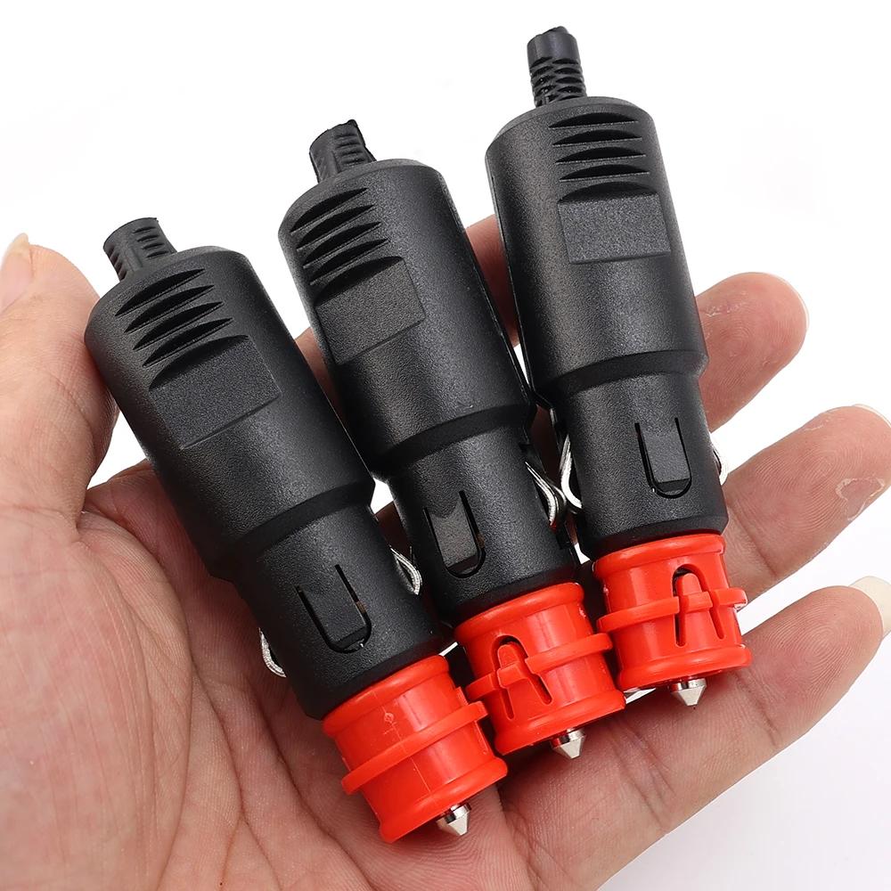 9pcs Universal 12V-24V Car Cigarette Lighter Plug Socket Power Plug Connection Cigaret Socket Adaptor Male Plug Accessories
