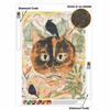 Diamond Painting Kit Calico Cat with Black Birds Design DIY Full Drill Canvas Art Creative Handmade Craft for Adults Wall Decor Home Gift