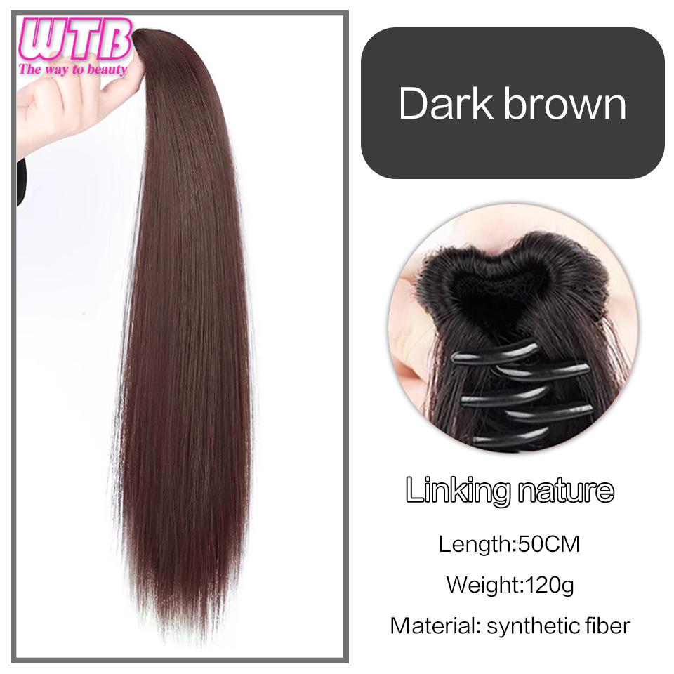 

Синтетический хвостик для наращивания волос, длинный прямой зажим для когтей, конский хвост, термостойкая естественная волна для женщин