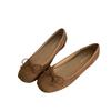 Flat-bottomed Suede Ballet Single Shoes Women's Shoes 2025 New Bow Red Evening Shoes