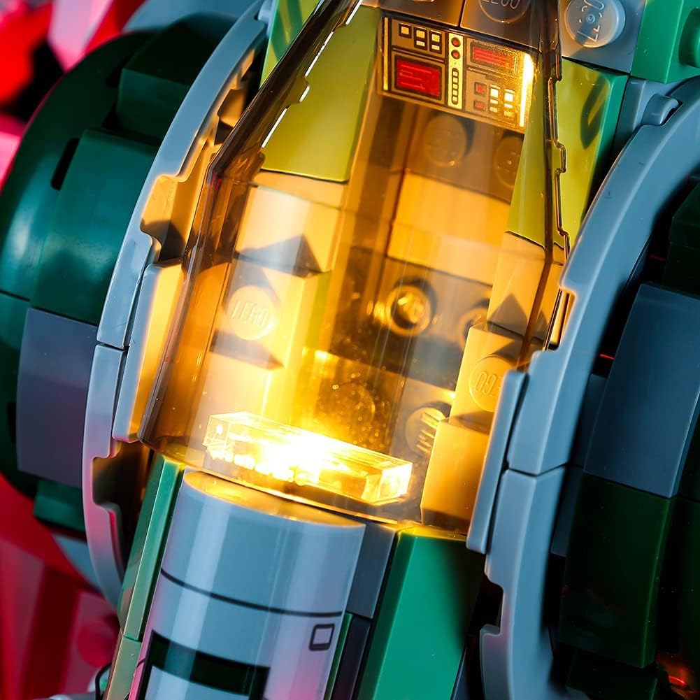 Kyglaring LED Lighting Kit for Lego Star Wars Boba Fett's Starship and Lights Set Compatible with Lego 75312 Building Kit - Not Include The Model