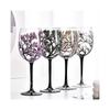 (C)Arbres Quatre Saisons Verres à Vin Calice Verre Imprimé Créatif Pour Vin Bière