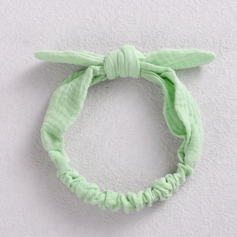 Baby Elastic Hair Bands Girl Headband Cotton Linen Kids Headwear Knot Hair Accessories Toddler Rabbit Ear Turban Playa Ties Soft