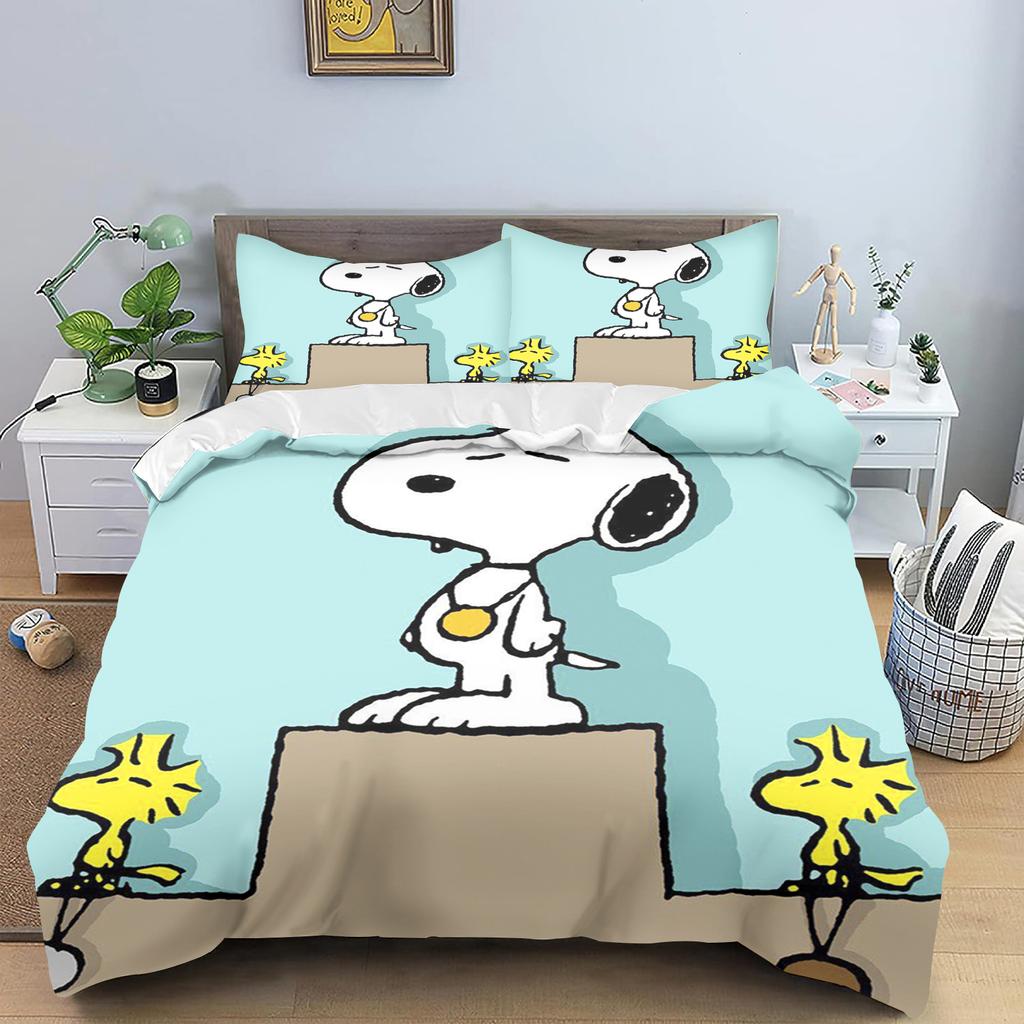 Snoopy Quilt Cover for Teen Kids Bedroom Skin-Friendly Breathable Cute Printed Comforter Warmth Bedding Cartoon New Design