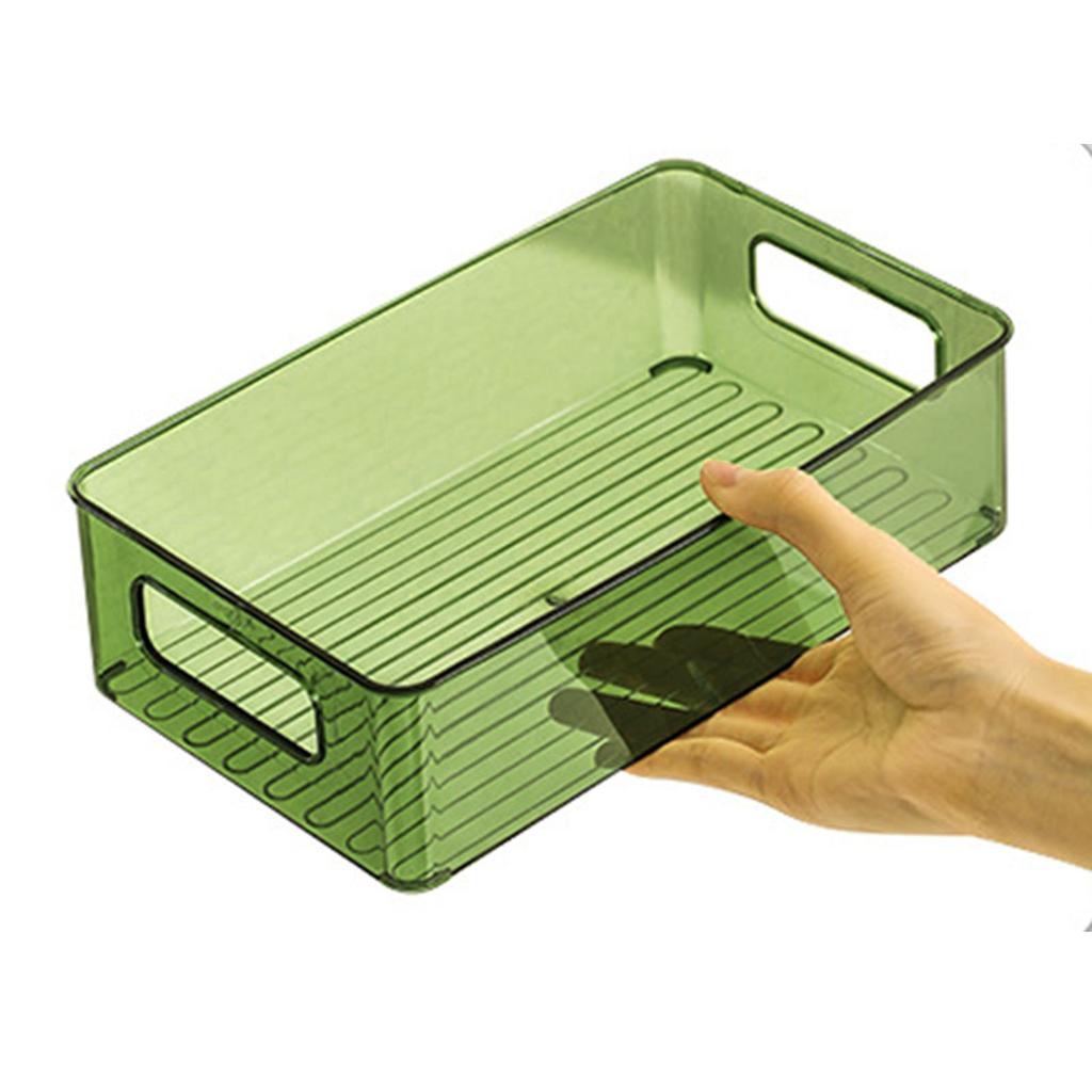 Desktop Organizer Tray Large Capacity Rectangular Shaped PET Snacks Storage Box for Office