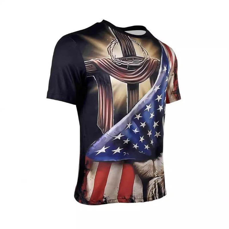 Summer Fashion 3D Digital Printed Men's Round Neck Pullover Loose Casual Short Sleeved T-Shirts Men’s
