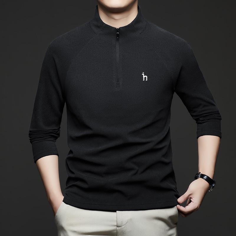

Men s 2026 Fleece Round Neck T-shirt: Autumn/Winter Hajj Style Base Layer. XXXL чорний