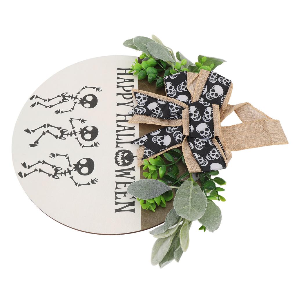 Skull Welcome Door Sign Decoration Funny Horror Spooky Front Door Hanger for Home Garden Bar Wall