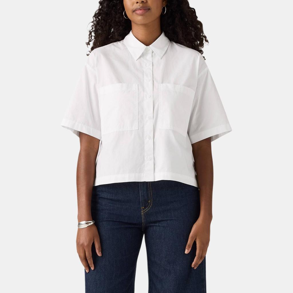Levis Loose Casual Comfortable Pointed Collar Button Short Sleeve Shirt Women Shirts 003QI-0001