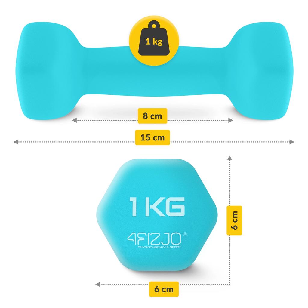 4FIZJO Classic dumbbells for exercises, 2 pcs, 1 kg