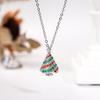 Huitan Active Christmas Tree Pendant Necklace for Women Brilliant Colorful Chic Party  Delicate Charming Neck Accessories