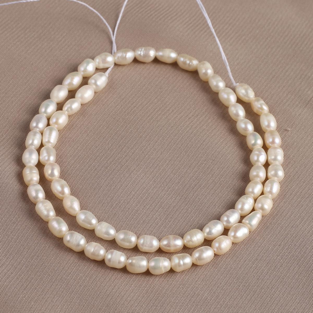 1String, Natural Freshwater Pearls, 4-5mm, Handmade Rice Pearl Beads for Jewelry Making DIY, Cheapest Items Available 36cm 1String/4-5mm-36cm белый