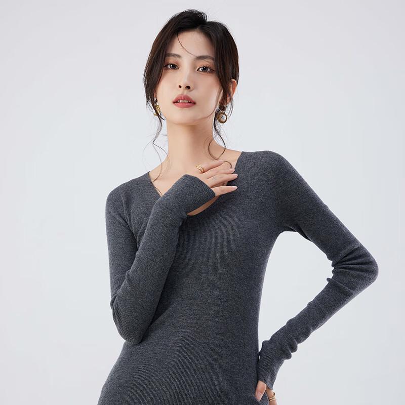 Fengxun Women's 100% Pure Wool V-Neck Sweater