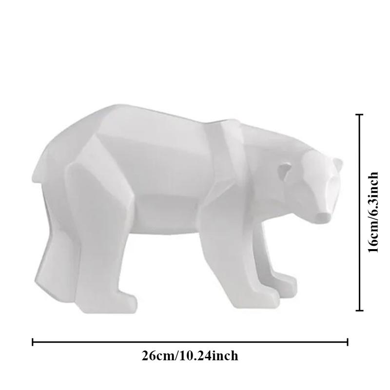 Home Decor Creative Geometric Resin Polar Bear Statue Fashion Desktop Ornament Modern Abstract Animals Interior Decorating Gift