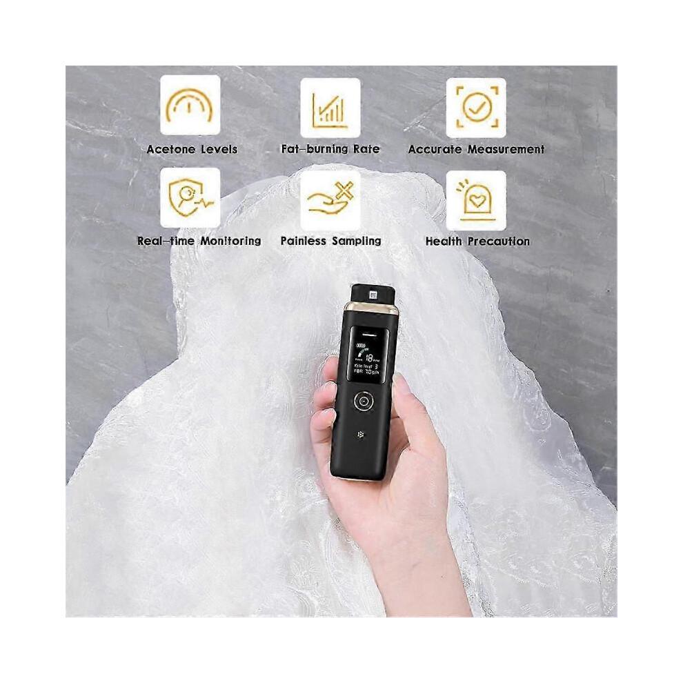 (Black) Professional Ketone Breath Analyzer High Accuracy Ketone Breath Meter Ketone Tester for You