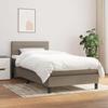Slatted Bed Base with Mattress - Taupe - 80x200 Cm - Adjustable Headboard - Durable and Breathable Fabric