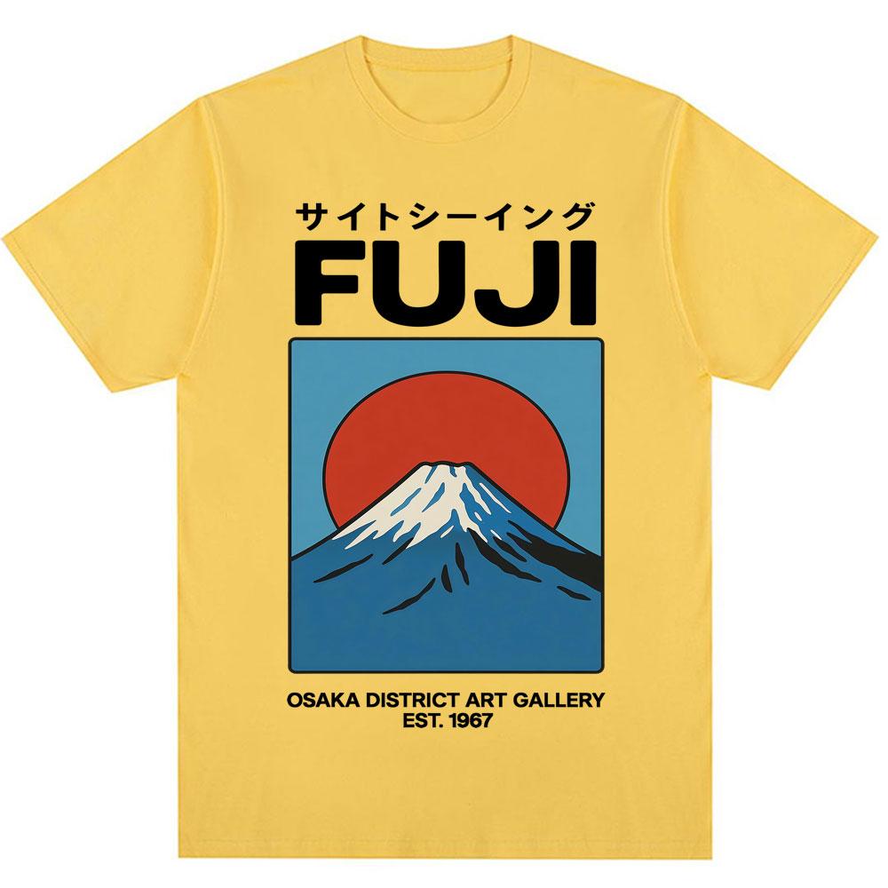 Japanese Style Fuji Osaka T Shirt Men Women Fashion Vintage T-shirts Oversized Cotton Novelty T Shirts Streetwear Gifts