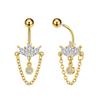 Elegant Crystal Ball Belly Button Rings Copper Shiny Body Jewelry New Gem Navel Piercing  Men