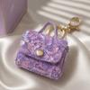 Fashion Sequin Sequin Mini Earphone Case Keychain Leather Pouch Backpack Pendant  Hanging Ornament