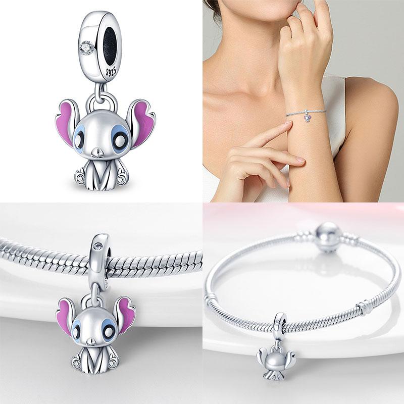Marvel Disney Snow White Tree Elf Mickey 925 Silver Charms for DIY Jewelry Making Women Gift Bracelet
