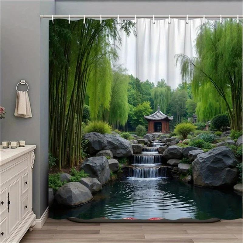 

Serene Bamboo Grove Shower Curtain- Multi-Style Bath Decor, Perfect for Those Who Love Nature-Inspired and Practical Designs W90xH180cm
