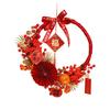 Red Berries Wreath Artificial Garland Hanging Ornament for Chinese New Year Home Window Decoration