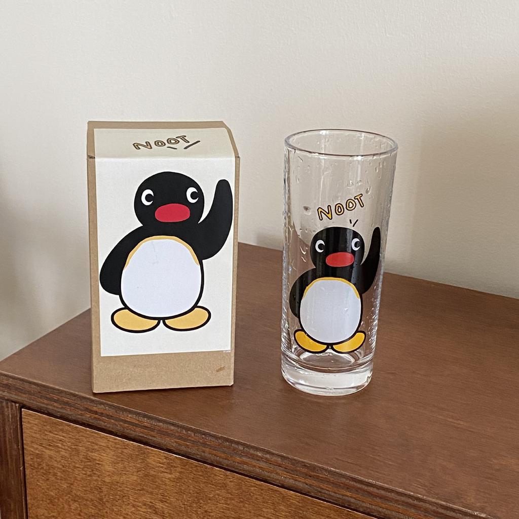 Homemade Retro Medieval Cute Penguin Glass, Cool Honeydew Soda Glass, Water Cup, Juice Cup