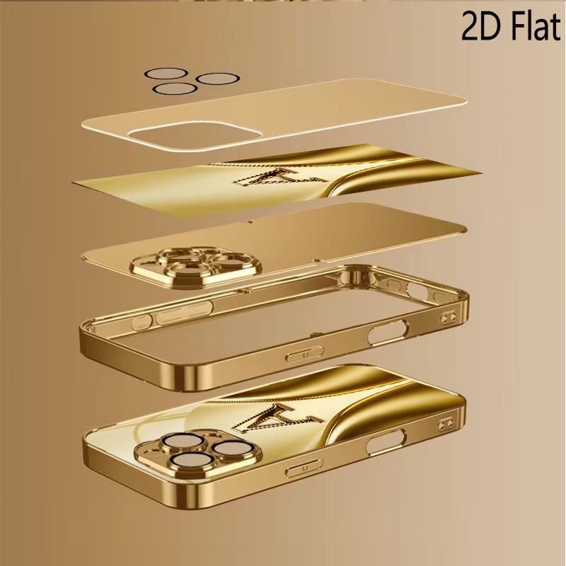 letter A print Patterned tempered glass design for iPhone16 17 Pro Max 15 14 13 12 11 ProMax Phone Case Camera Cover Shockproof