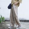 Women Vintage Wide Leg Pants Solid Color Patchwork Summer Trouser Elastic Waist Loose Women Pants
