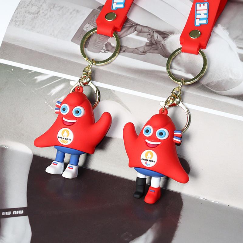Adorable 2024 Paris Mascot Frigee Keychain Silicone Souvenir Perfect For Gifts