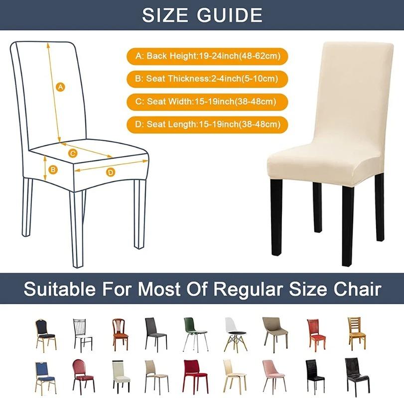 Elastic Chair Cover Dining Room Spandex Chair Seat Covers 24 Colors for Choice Universal Size for Kitchen Wedding Banquet 1PC