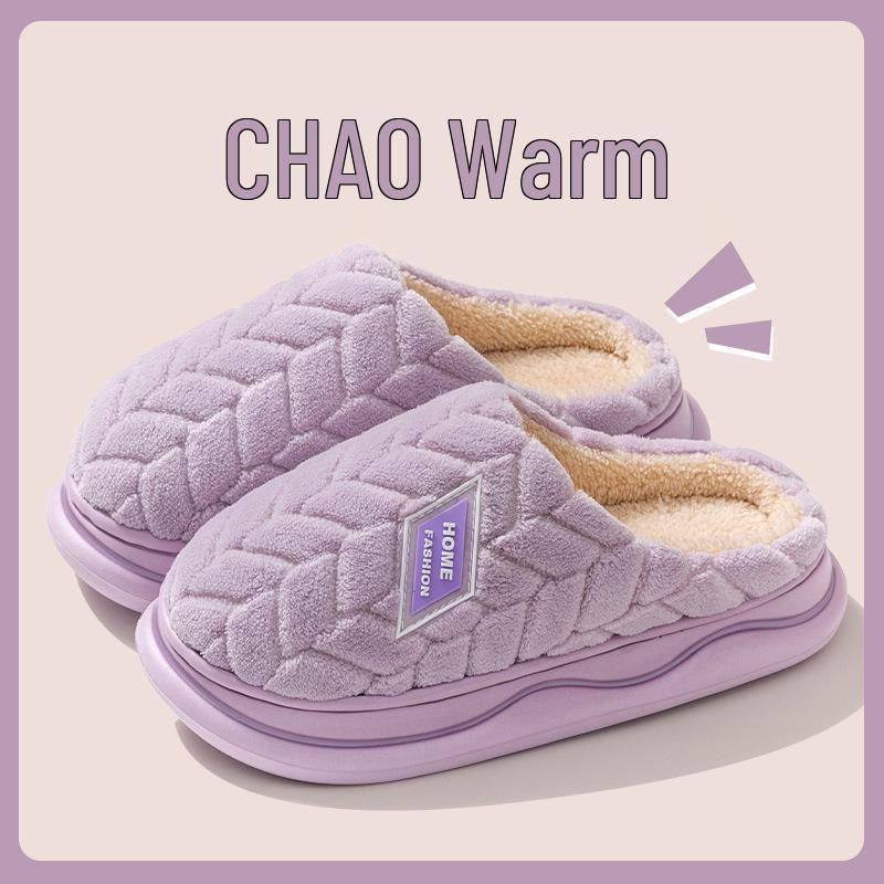 Damen Baumwollpantoffeln mit rutschfester Sohle für Zuhause - Indoor, Warm, Dicke Sohle, Geeignet für Frühling, Herbst, Winter und Herren.