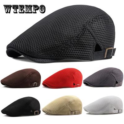 Vintage-Inspired Unisex Mesh Beret - Breathable & Adjustable - Sun-Protective Ivy Cap for Golf, Hunting & Driving - Stylish Summer Flat Hat