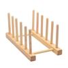 Ventilated Wooden Kitchen Storage System Space Saving Multi Level Dish Organiser Cups Plates Utensils Drying Rack