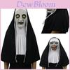 Mască Horror Sinistră Călugărița Cosplay Valak Față Completă Latex Cu Eșarfă