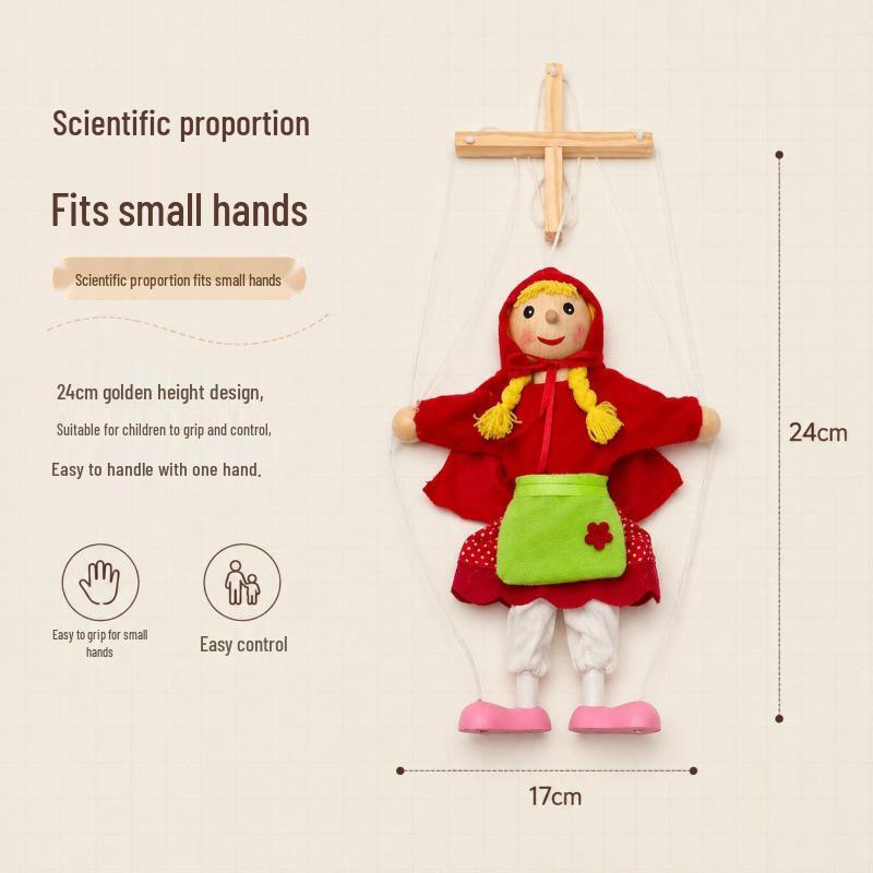 Educational Big Bad Wolf Puppet with Movable Joints for Parent-Child Storytelling Fun