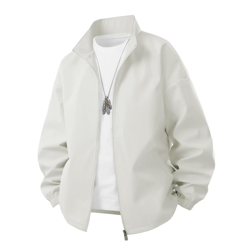 New Jacket Men's Stand-up Collar Loose Casual American Trendy Basic Trendy Top