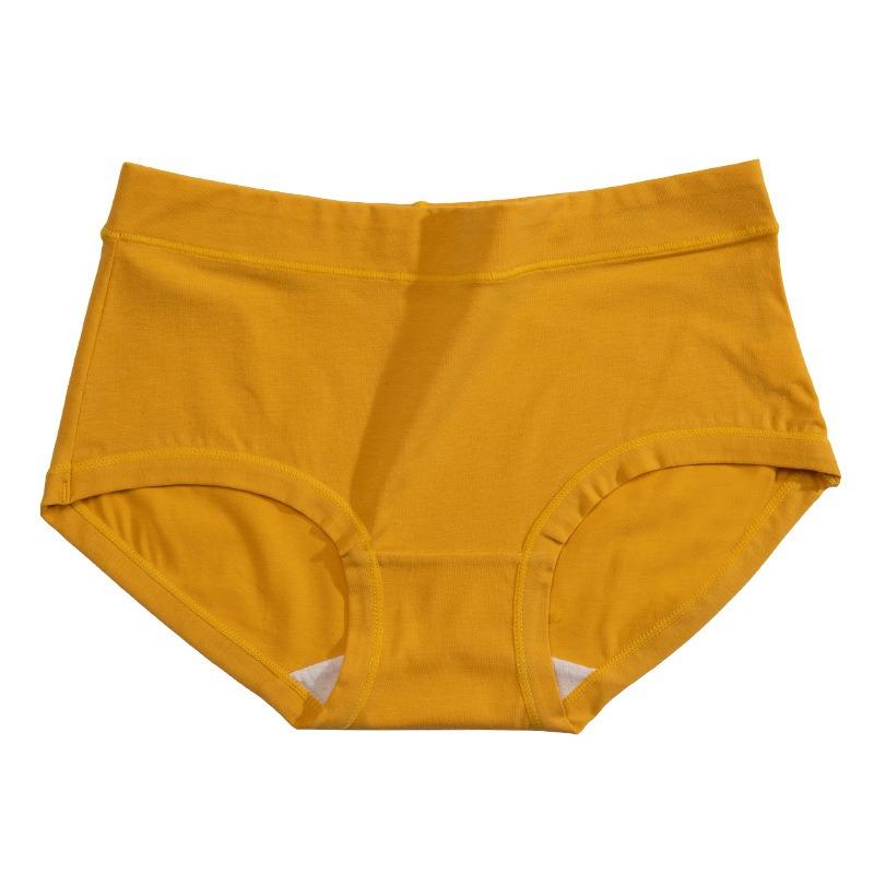 Women Mid Waist Cotton Briefs Antibacterial Butt Lifting Solid Color Plus Size