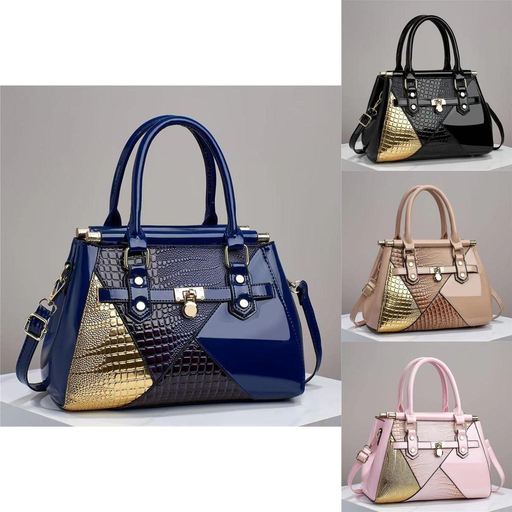 Stylish New Trendy Color Block Large Capacity Pu Bucket Bag For Everyday Use